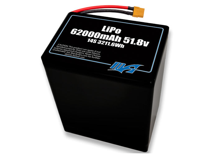 A MaxAmps LiPo 62000mAh 14S 2P 51.8 volt battery pack