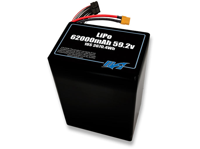 A MaxAmps LiPo 62000mAh 16S 2P 59.2 volt battery pack