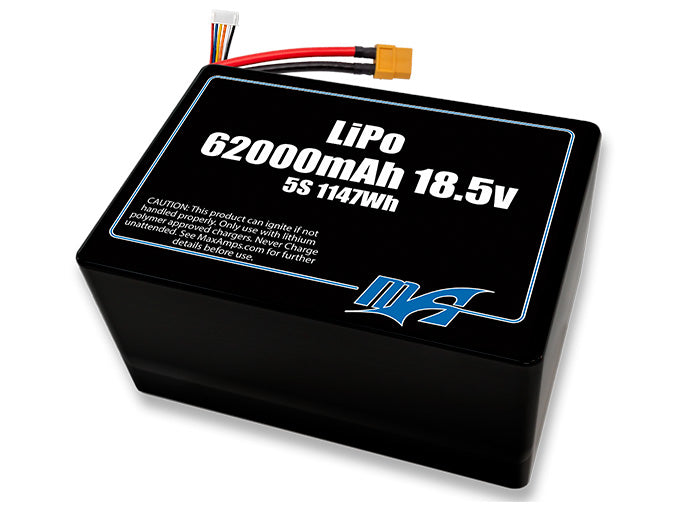A MaxAmps LiPo 62000mAh 5S 2P 18.5 volt battery pack