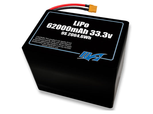 A MaxAmps LiPo 62000mAh 9S 2P 33.3 volt battery pack