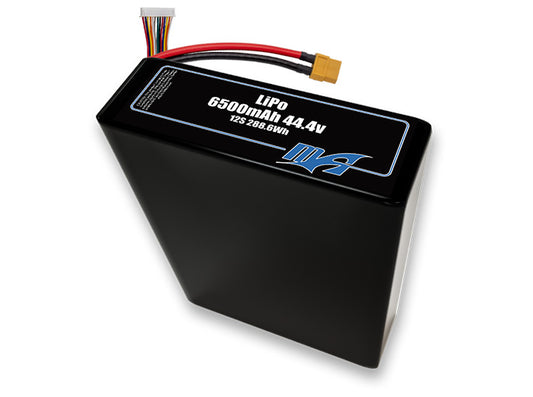 A MaxAmps LiPo 6500mAh 12S 2P 44.4 volt battery pack