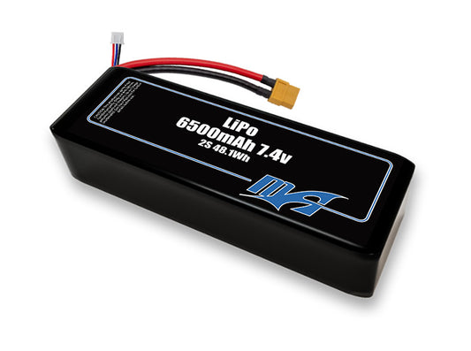 A MaxAmps LiPo 6500mAh 2S 2P 7.4 volt battery pack