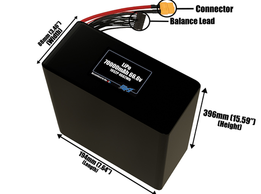 LiPo 70000mAh 18S2P 66.6v Battery Pack