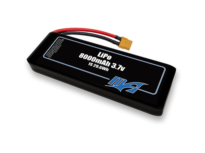 A MaxAmps LiPo 8000mAh 1S 2P 3.7 volt battery pack