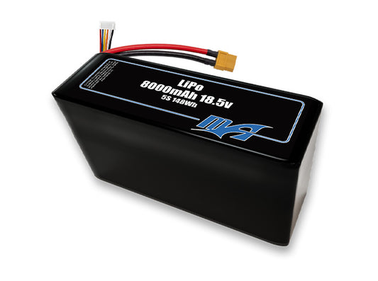 A MaxAmps LiPo 8000mAh 5S 2P 18.5 volt battery pack