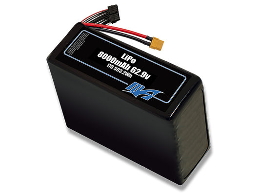 LiPo 8000 Lite 17S 62.9v Battery Pack