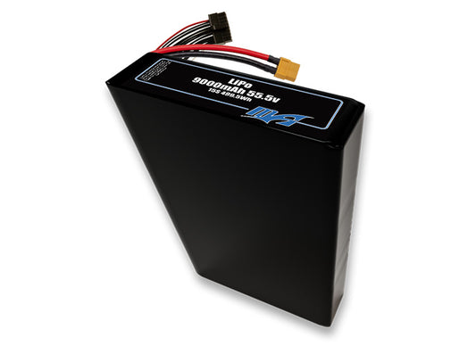 A MaxAmps LiPo 9000mAh 15S 2P 55.5 volt battery pack