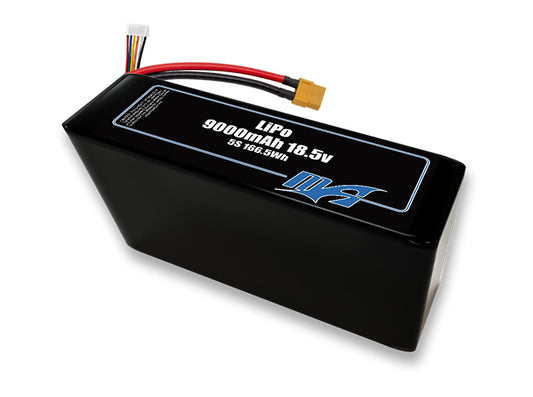 A MaxAmps LiPo 9000mAh 5S 2P 18.5 volt battery pack