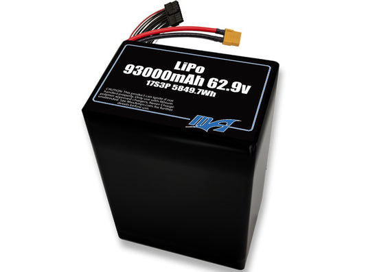 LiPo 93000 17s 62.9v Battery Pack
