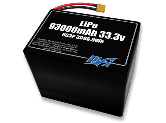 LiPo 93000 9s 33.3v Battery Pack