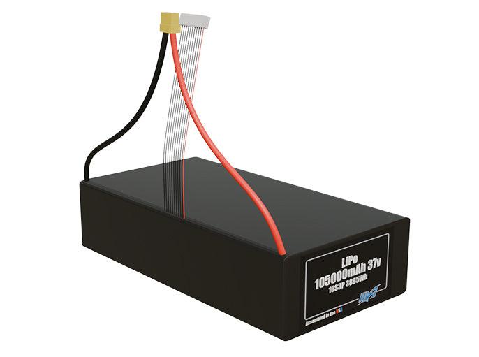LiPo 105000mAh 10S3P 37v Battery Pack