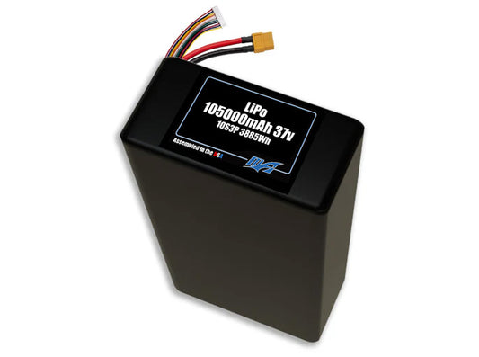 LiPo 105000mAh 10S3P 37v Battery Pack