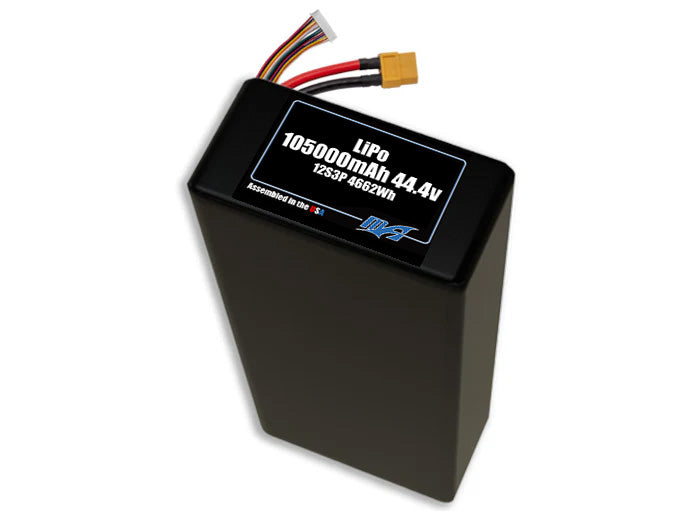 LiPo 105000mAh 12S3P 44.4v Battery Pack