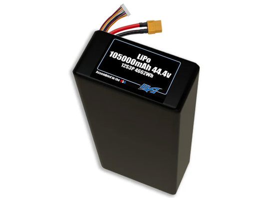 LiPo 105000mAh 12S3P 44.4v Battery Pack