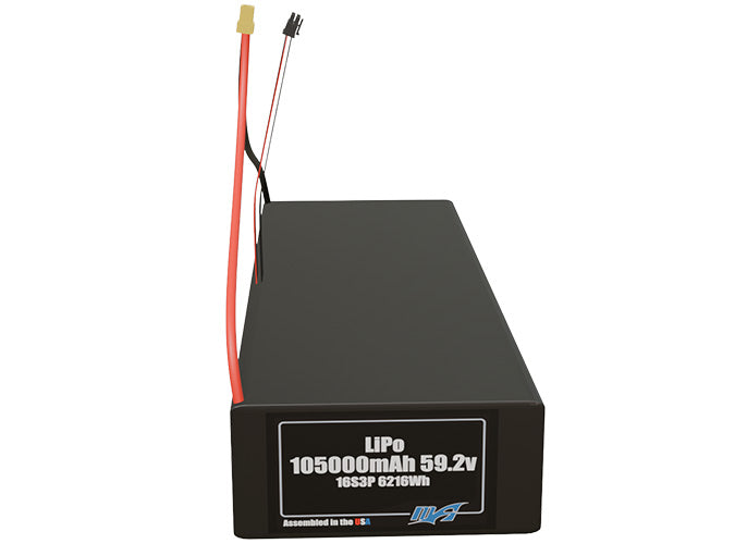 LiPo 105000mAh 16S3P 59.2v Battery Pack