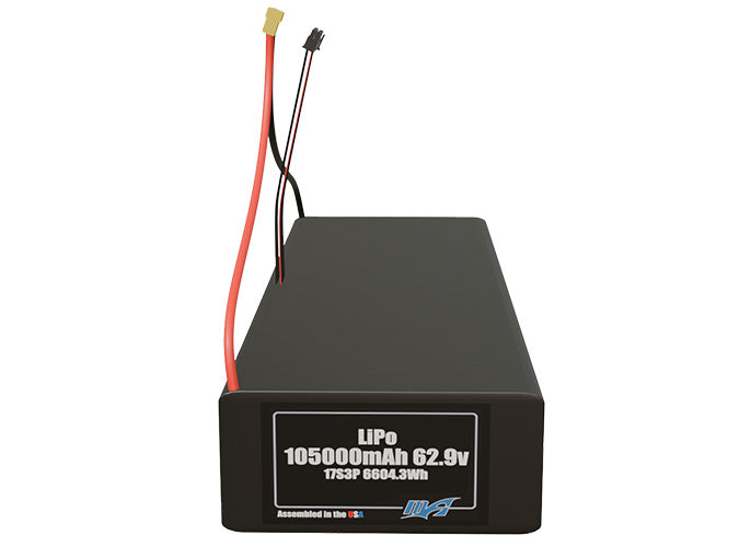 LiPo 105000mAh 17S3P 62.9v Battery Pack