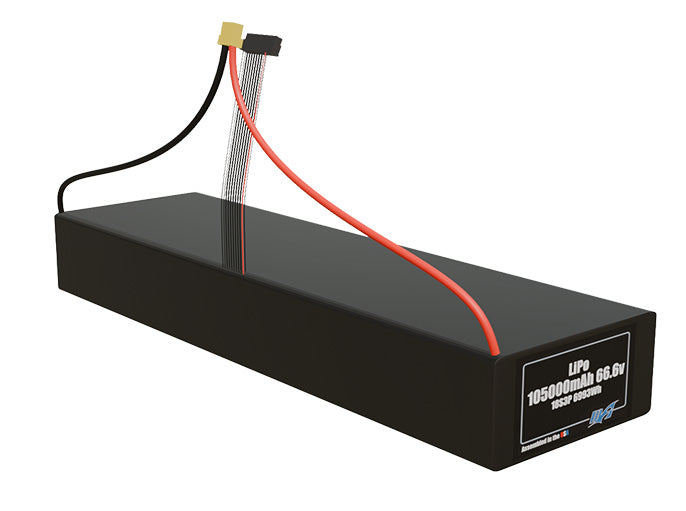 LiPo 105000mAh 18S3P 66.6v Battery Pack