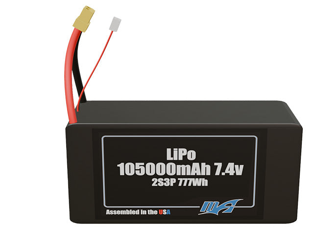 LiPo 105000mAh 2S3P 7.4v Battery Pack