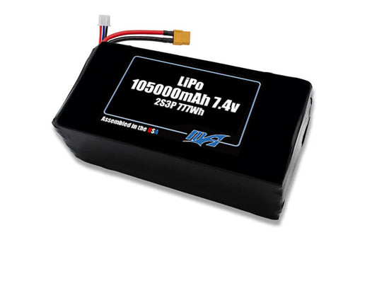 LiPo 105000mAh 2S3P 62.9v Battery Pack