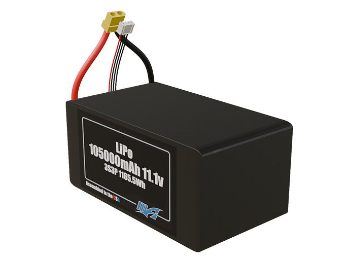 LiPo 105000mAh 3S3P 11.1v Battery Pack