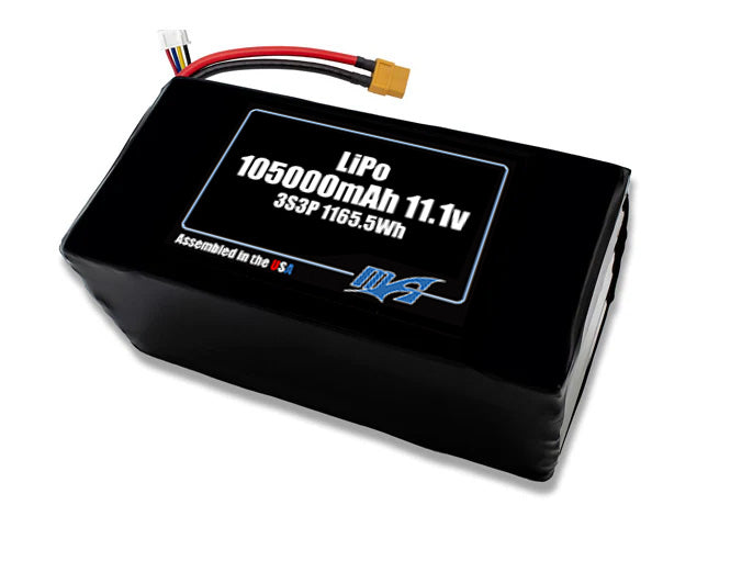 LiPo 105000mAh 3S3P 66.6v Battery Pack