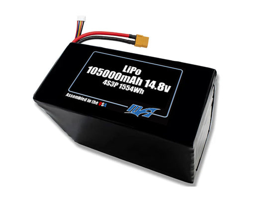 LiPo 105000mAh 4S3P 14.8v Battery Pack