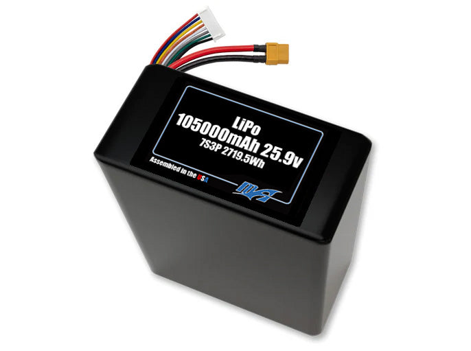 LiPo 105000mAh 7S3P 25.9v Battery Pack