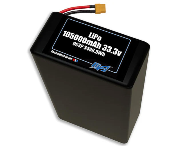 LiPo 105000mAh 9S3P 33.3v Battery Pack