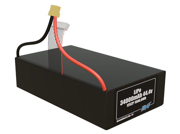 LiPo 34000mAh 12S2P 44.4v Battery Pack