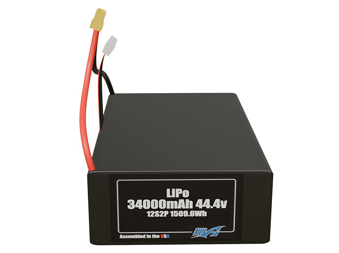 LiPo 34000mAh 12S2P 44.4v Battery Pack