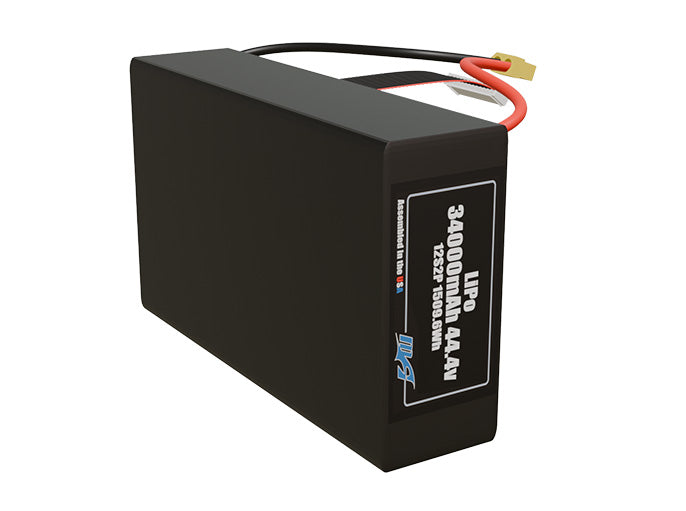 LiPo 34000mAh 12S2P 44.4v Battery Pack