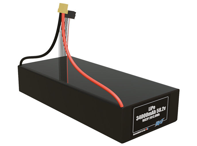 LiPo 34000mAh 16S2P 59.2v Battery Pack