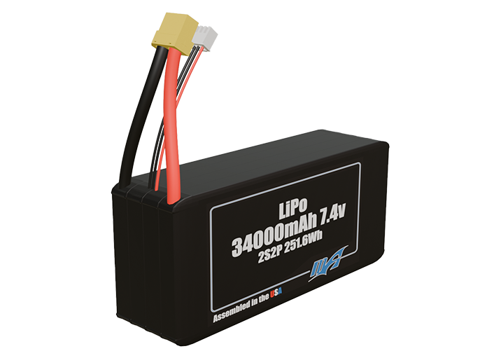 LiPo 34000mAh 2S2P 7.4v Battery Pack