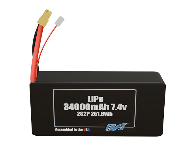 LiPo 34000mAh 2S2P 7.4v Battery Pack