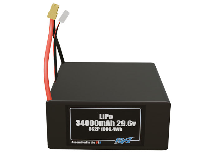 LiPo 34000mAh 8S2P 29.6v Battery Pack