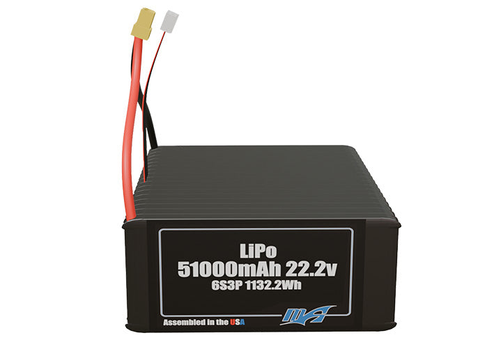LiPo 51000mAh 6S3P 22.2v Battery Pack