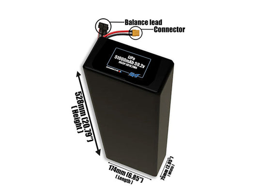 LiPo 51000mAh 16S3P 59.2v Battery Pack