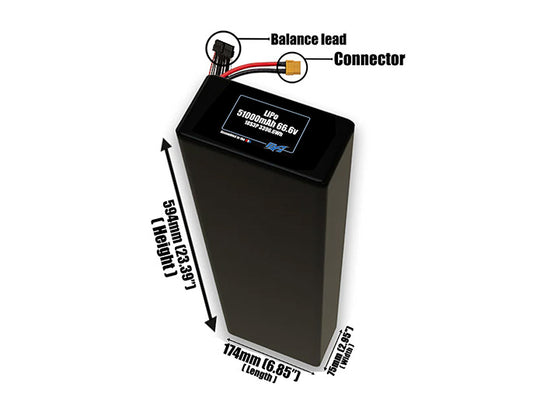 LiPo 51000mAh 18S3P 66.6v Battery Pack