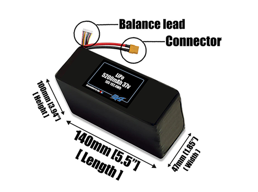Graphene LiPo 5200mAh 10S 37v Battery Pack
