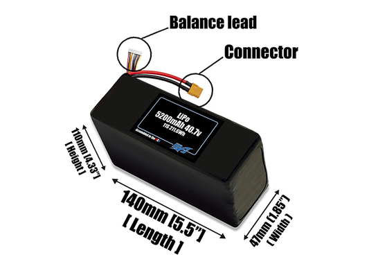 Graphene LiPo 5200mAh 11S 40.7v Battery Pack