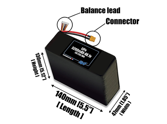 Graphene LiPo 5200mAh 13S 48.1v Battery Pack