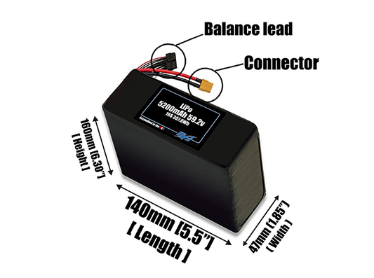 Graphene LiPo 5200mAh 16S 59.2v Battery Pack