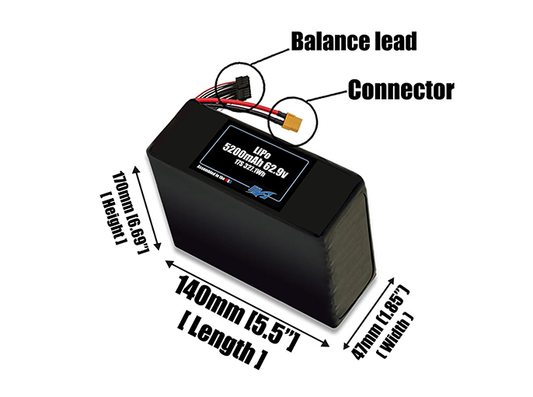 Graphene LiPo 5200mAh 17S 62.9v Battery Pack