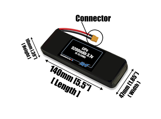 Graphene LiPo 5200mAh 1S 3.7v Battery Pack