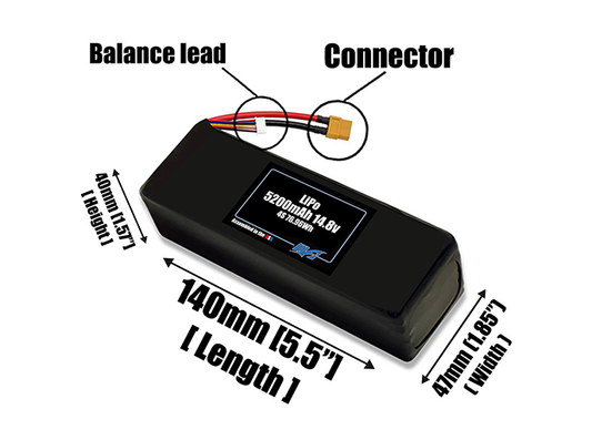 Graphene LiPo 5200mAh 4S 14.8v Battery Pack