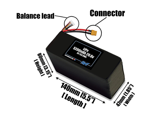 Graphene LiPo 5200mAh 8S 29.6v Battery Pack