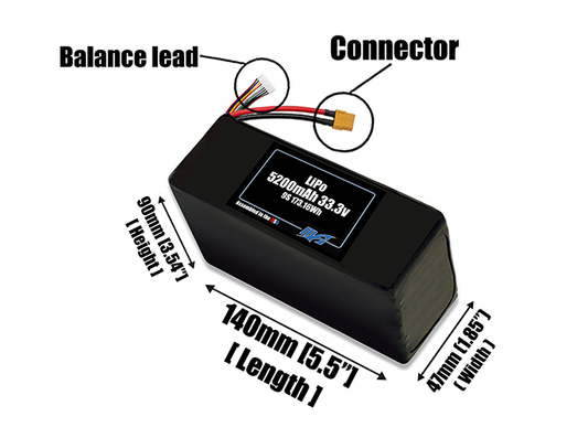 Graphene LiPo 5200mAh 9S 33.3v Battery Pack