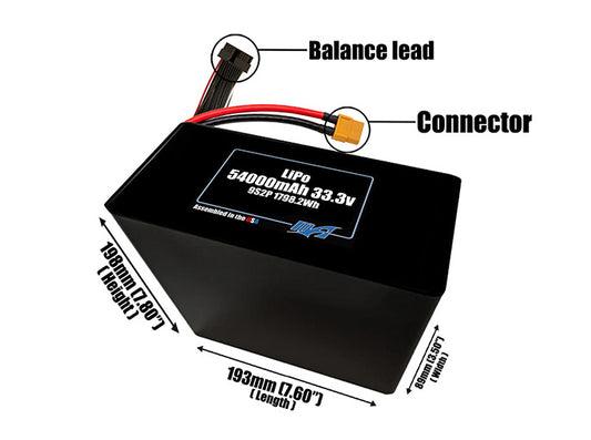 LiPo 54000mAh 9S2P 33.3v Battery Pack