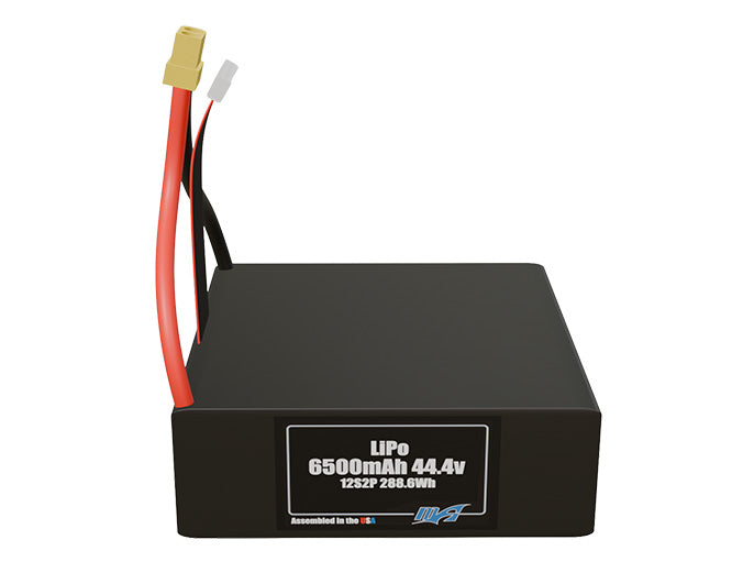 LiPo 6500mAh 12S2P 44.4v Battery Pack