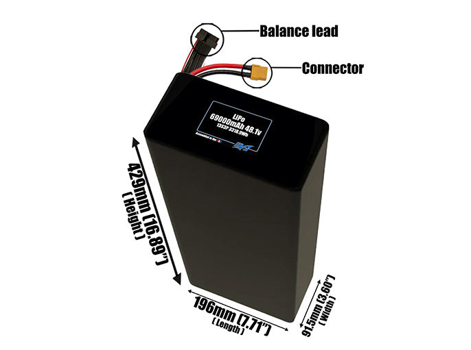 LiPo 69000mAh 13S3P 48.1v Battery Pack